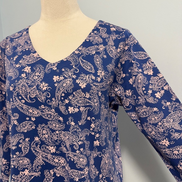 J Jill Pima Cotton 3/4 Sleeve V-Neck Tee Size M petite - Picture 2 of 8